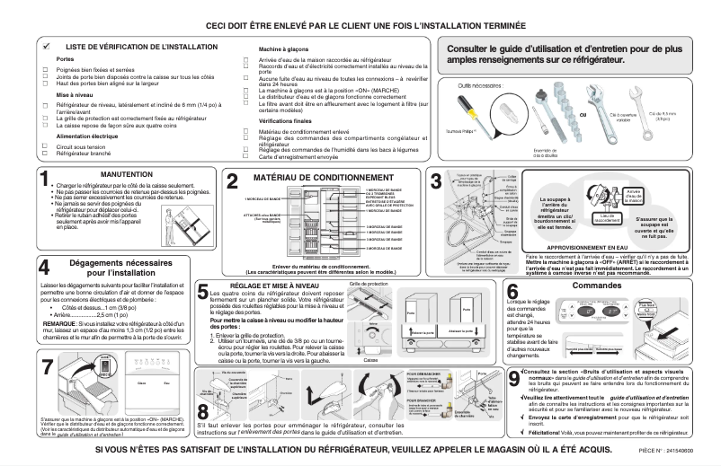 Página 1 del manual Guía de instalación Frigidaire FSC23R5DW