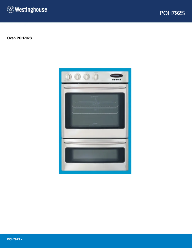 Página 1 del manual Manual de usuario Westinghouse POH792S