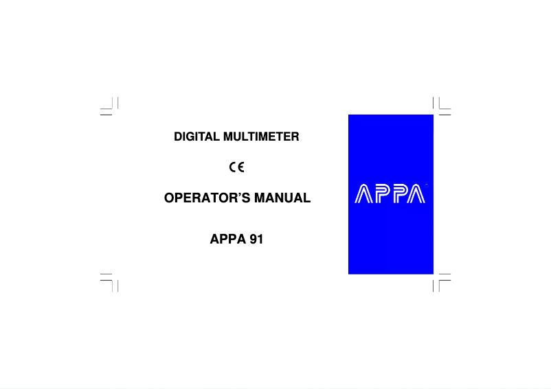 Página 1 del manual Manual de usuario APPA 91