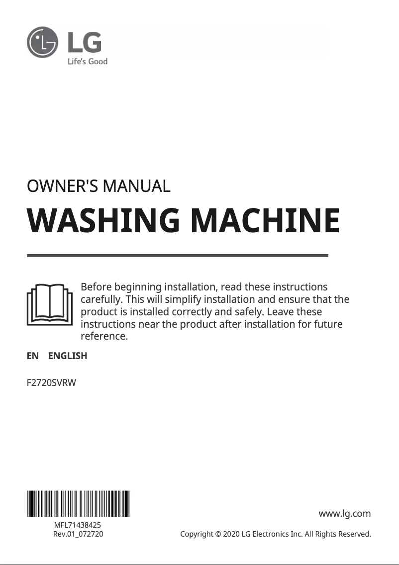 Imagen de la primera página del manual del dispositivo F2720SVRW