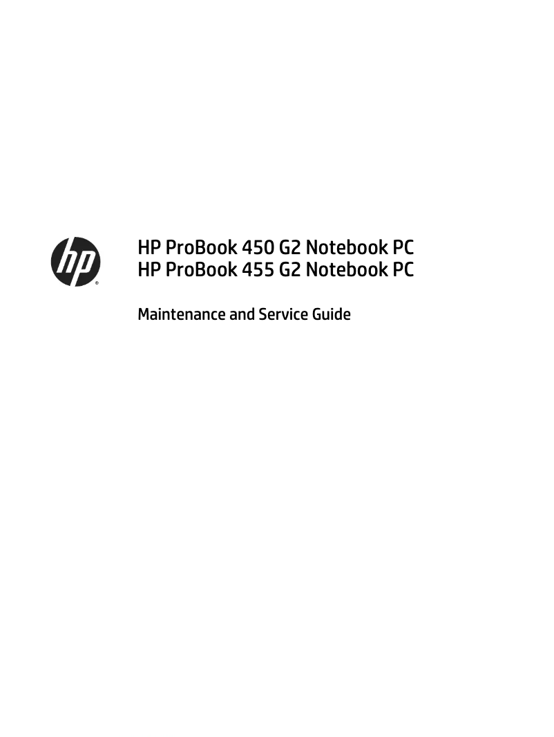 Imagen de la primera página del manual del dispositivo ProBook 455 G2