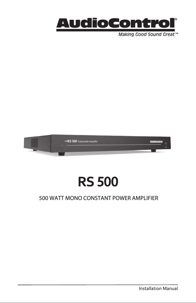 Página nº 1 - Manual de usuario AudioControl RS 500