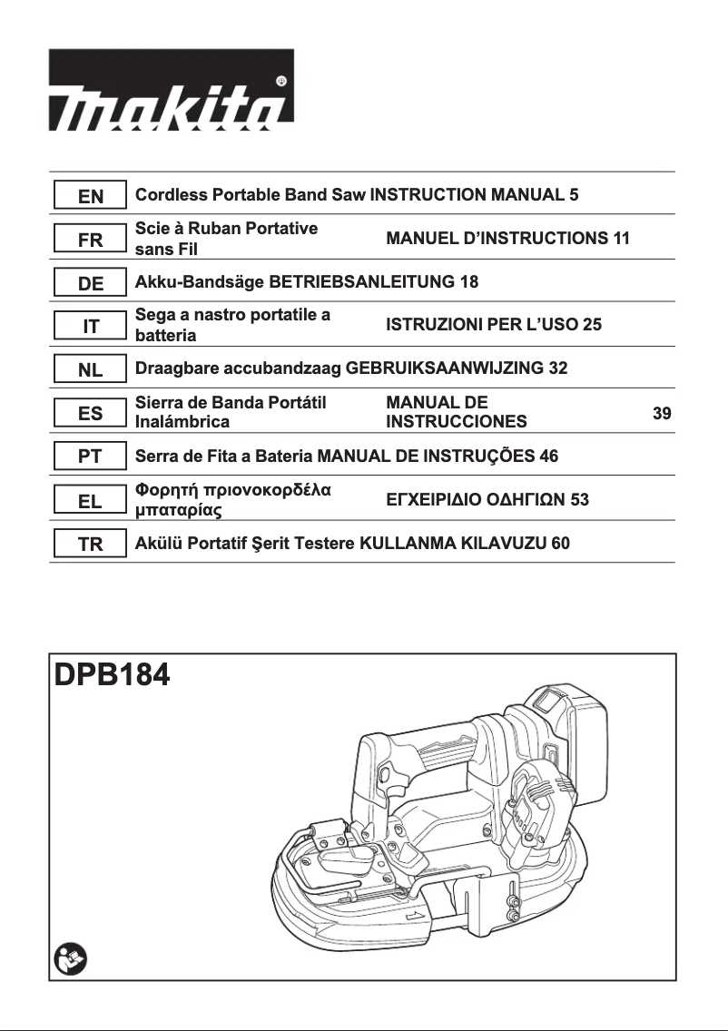 Imagen de la primera página del manual del dispositivo DPB184