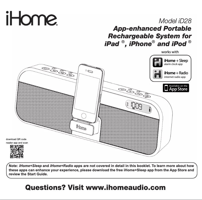 Página nº 1 - Manual de usuario iHome ID28
