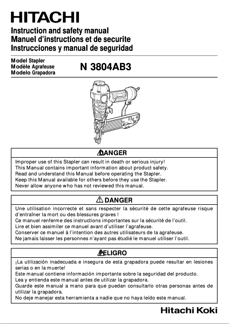 Imagen de la primera página del manual del dispositivo N3804AB3