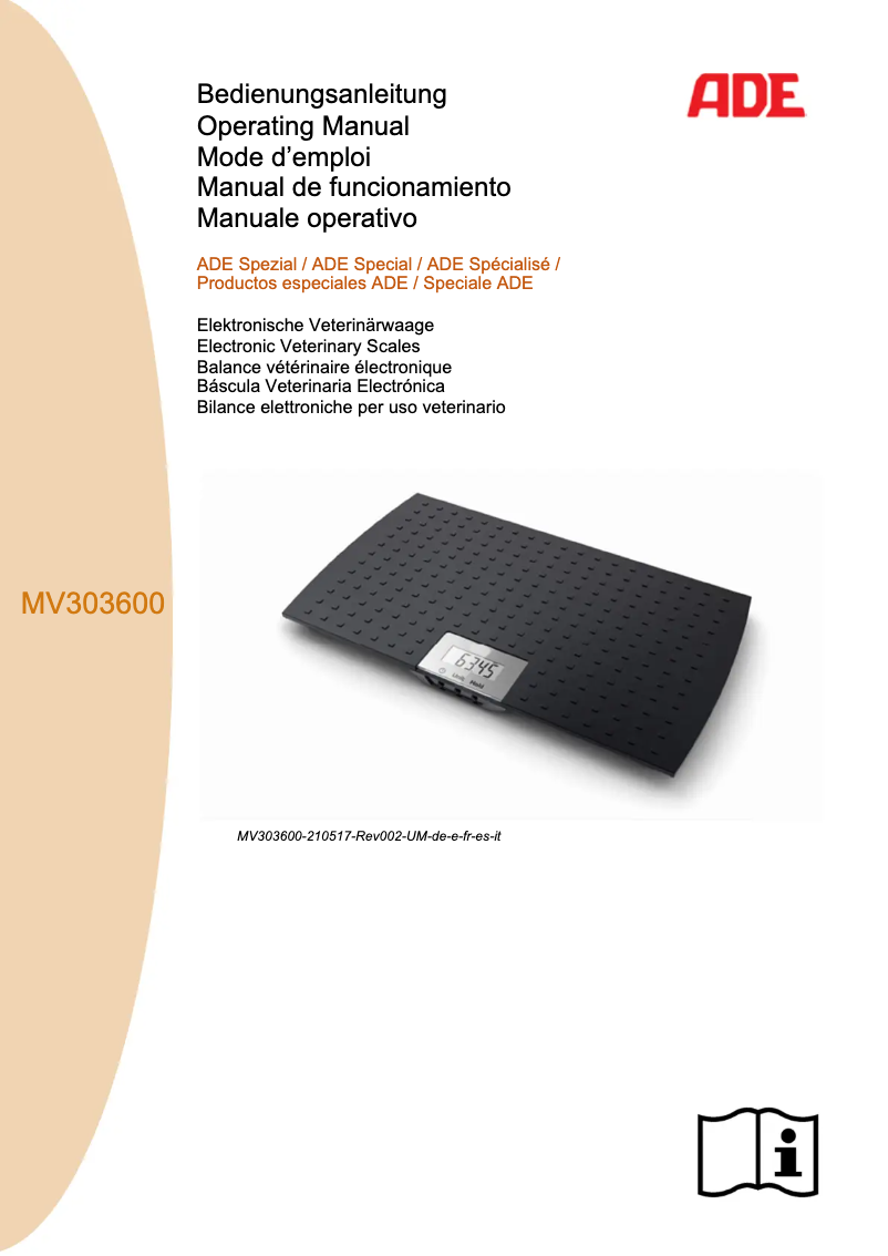 Página 1 del manual Manual de usuario ADE MV303600