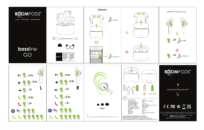 Página 1 del manual Manual de usuario Boompods Bassline GO