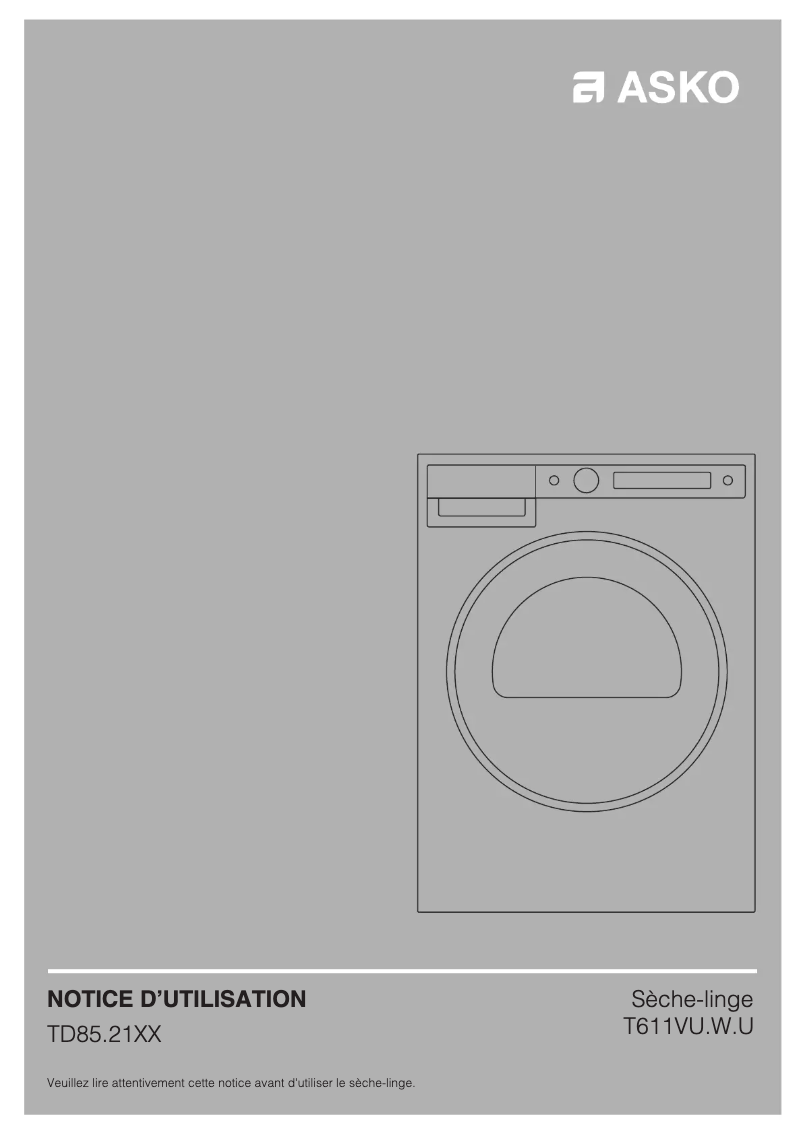 Página 1 del manual Manual de usuario Asko T611VU.W.U