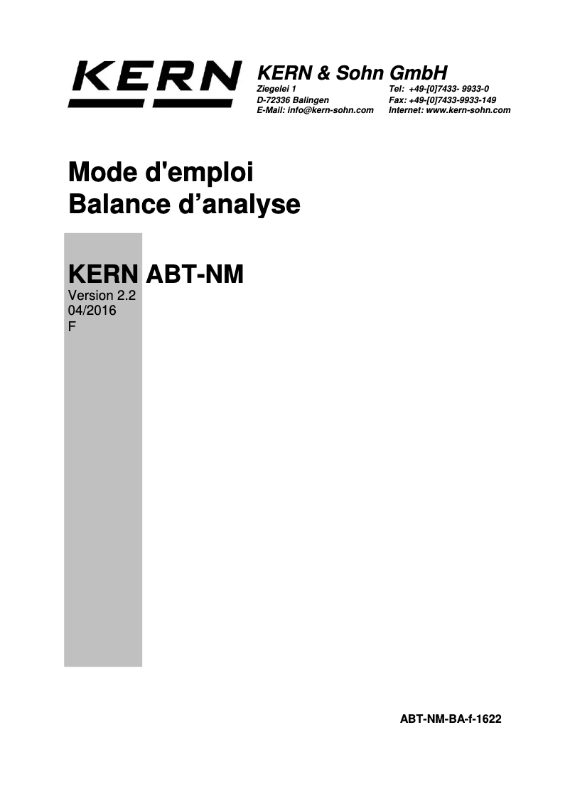 Página 1 del manual Manual de usuario Kern ABT 220-5DNM