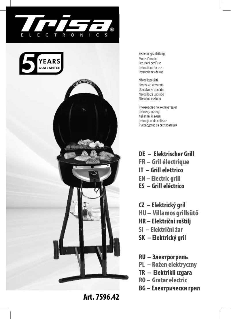 Página 1 del manual Manual de usuario Trisa BBQ Star 2 in 1 7596.4212