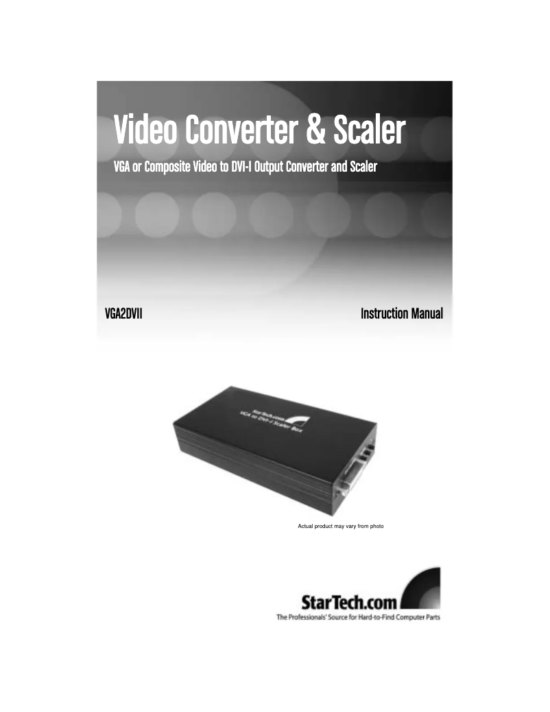 Imagen de la primera página del manual del dispositivo VGA2DVII