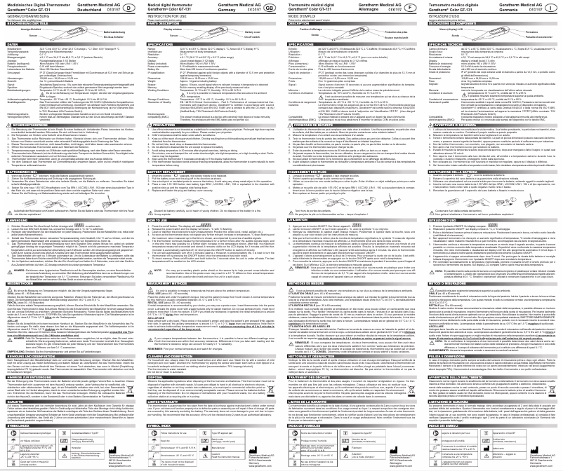 Página 1 del manual Manual de usuario Geratherm Color