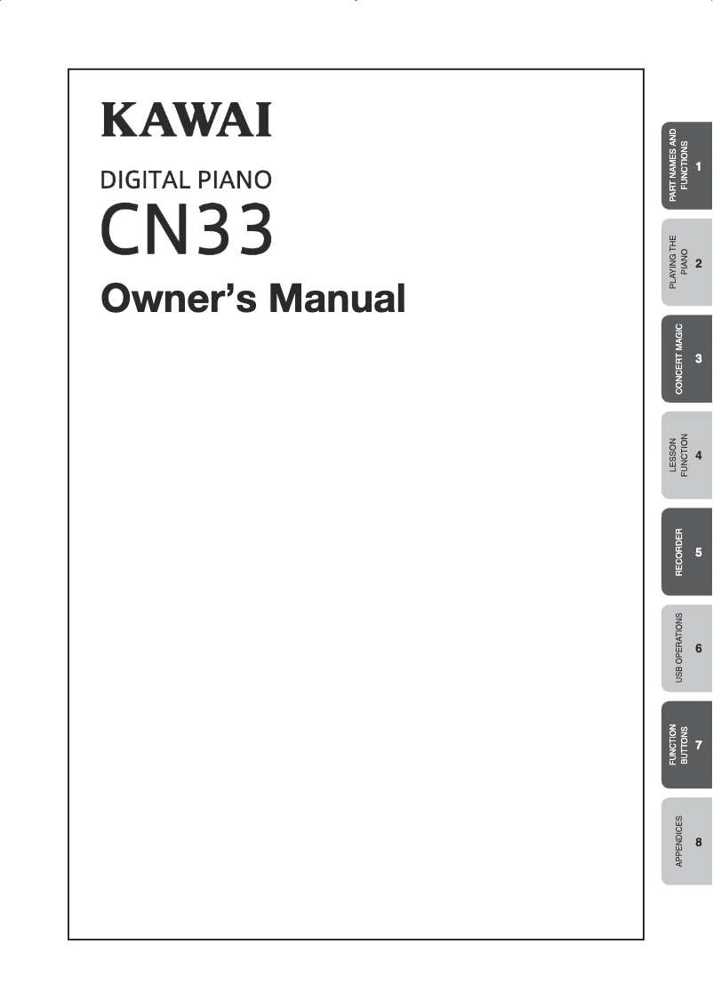 Página 1 del manual Manual de usuario Kawai CN33