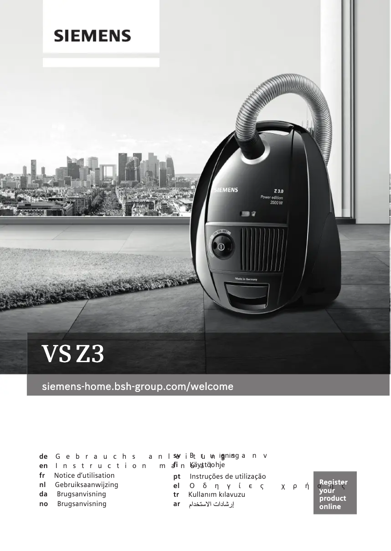 Página nº 1 - Manual de uso y mantenimiento Siemens VSZ3BXTRCH