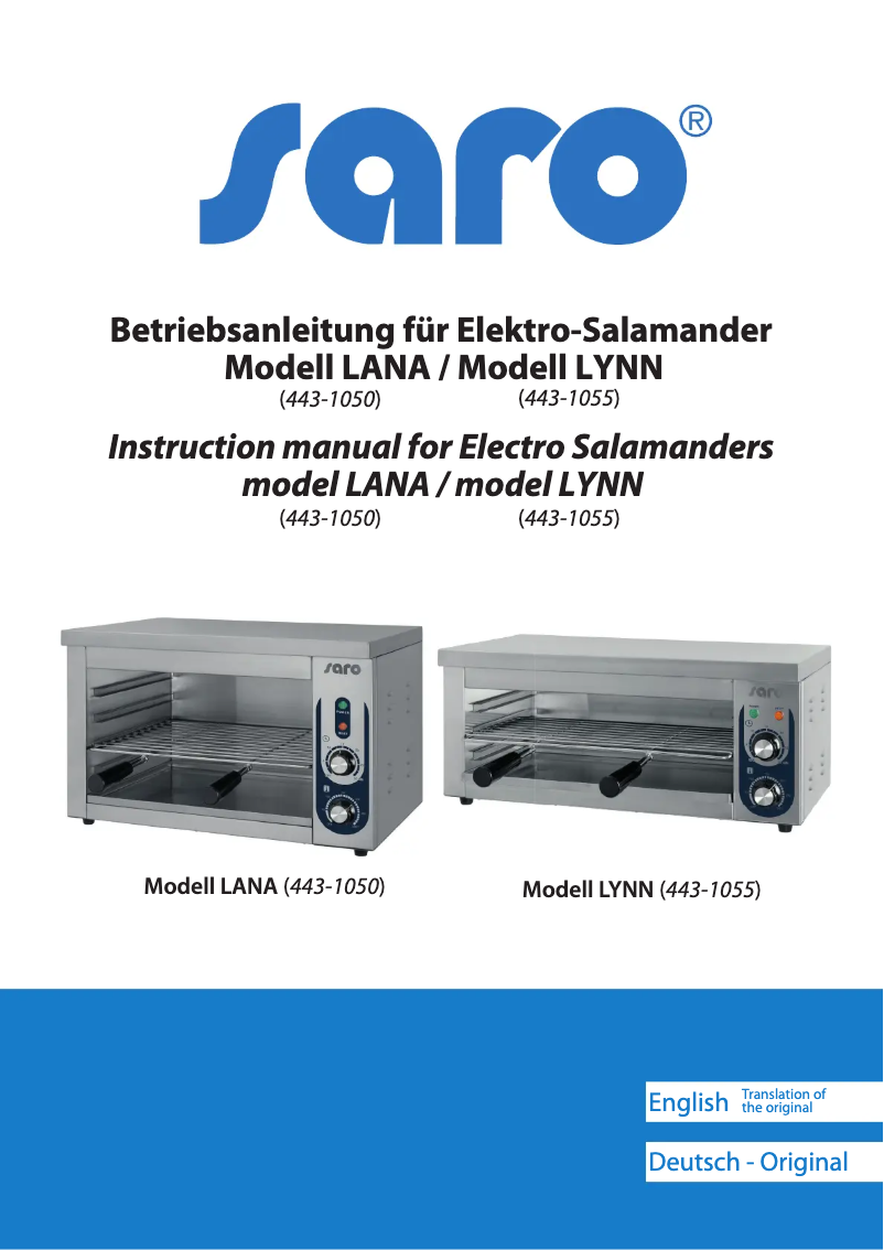 Página 1 del manual Manual de usuario Saro LYNN 443-1055