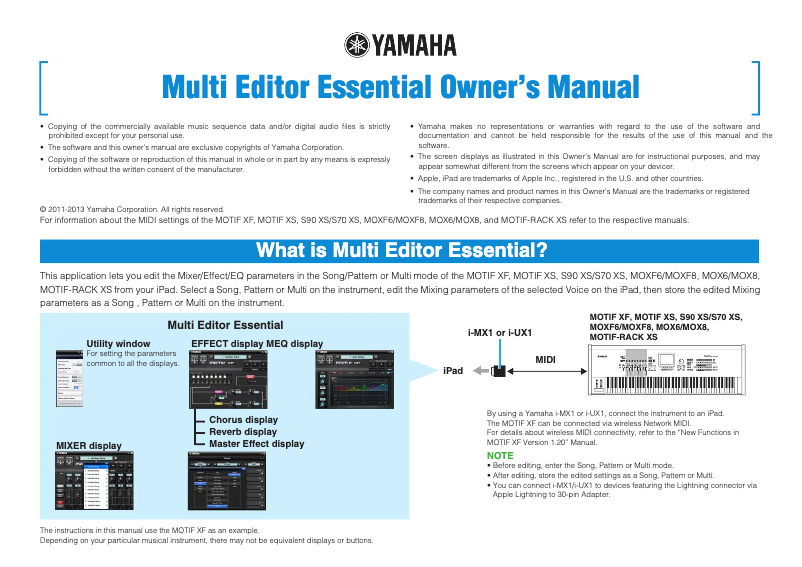 Imagen de la primera página del manual del dispositivo Multi Editor Essential