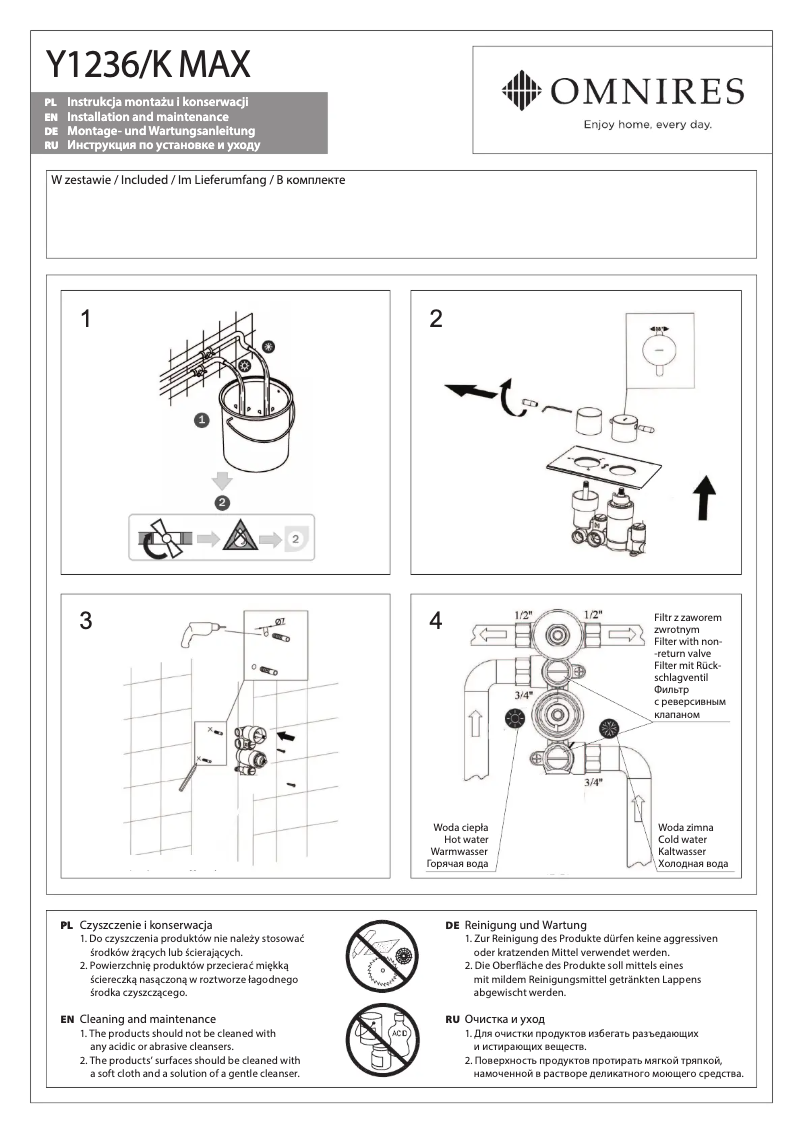 Imagen de la primera página del manual del dispositivo Y1236/K MAX