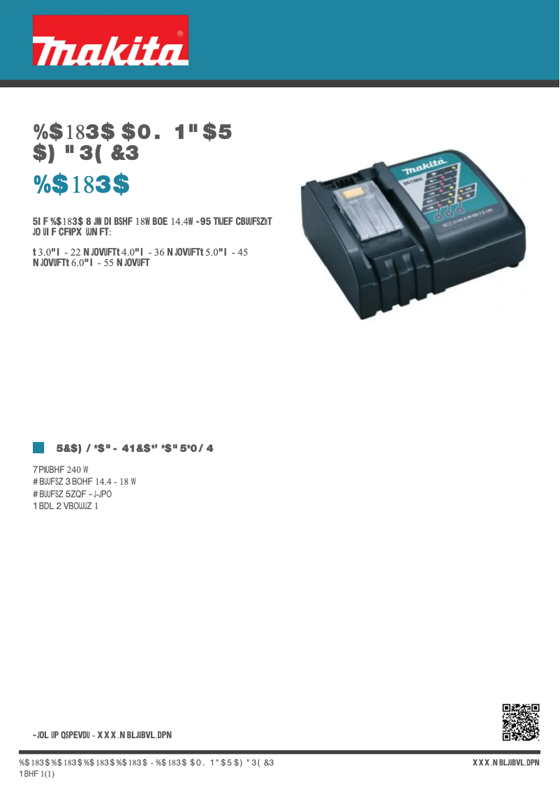 Página 1 del manual Ficha técnica Makita DC18RC