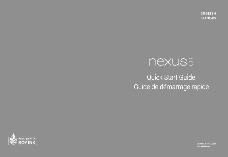 Imagen de la primera página del manual del dispositivo Nexus 5