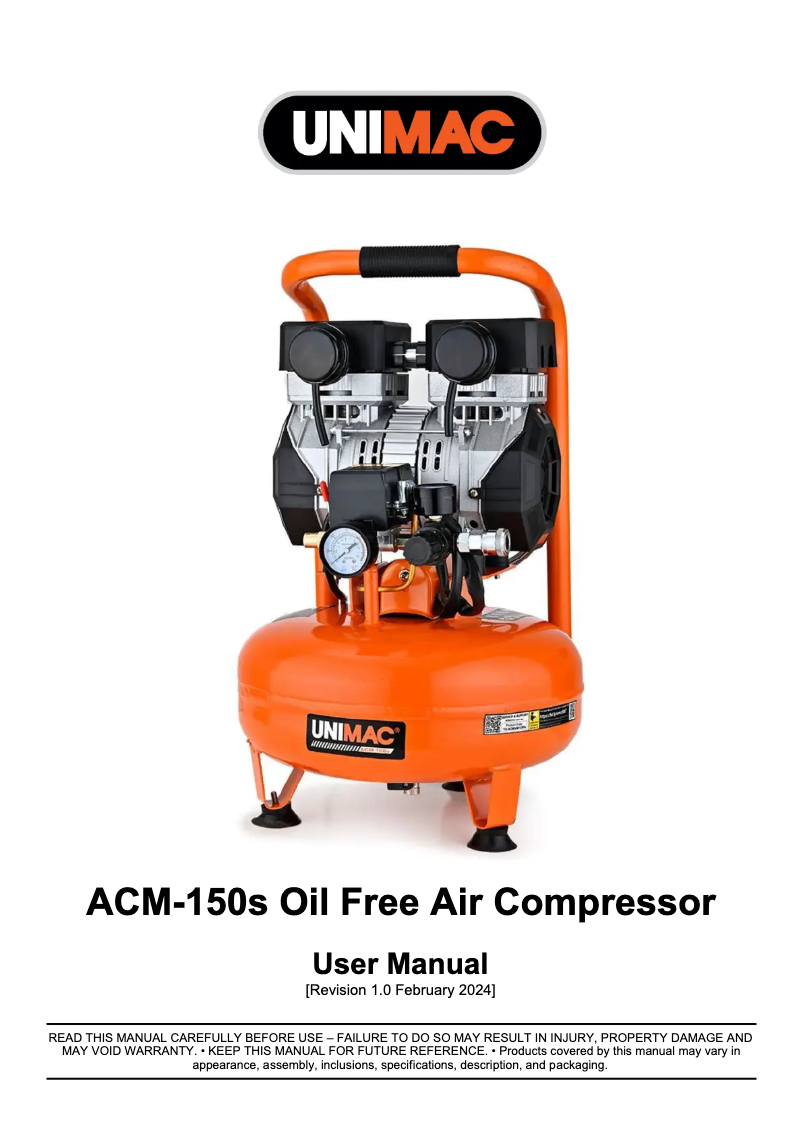 Página nº 1 - Manual de usuario Unimac ACM-150s