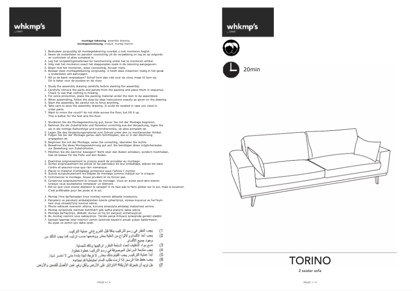 Página 1 del manual Manual de usuario Wehkamp Torino (81x200x90)