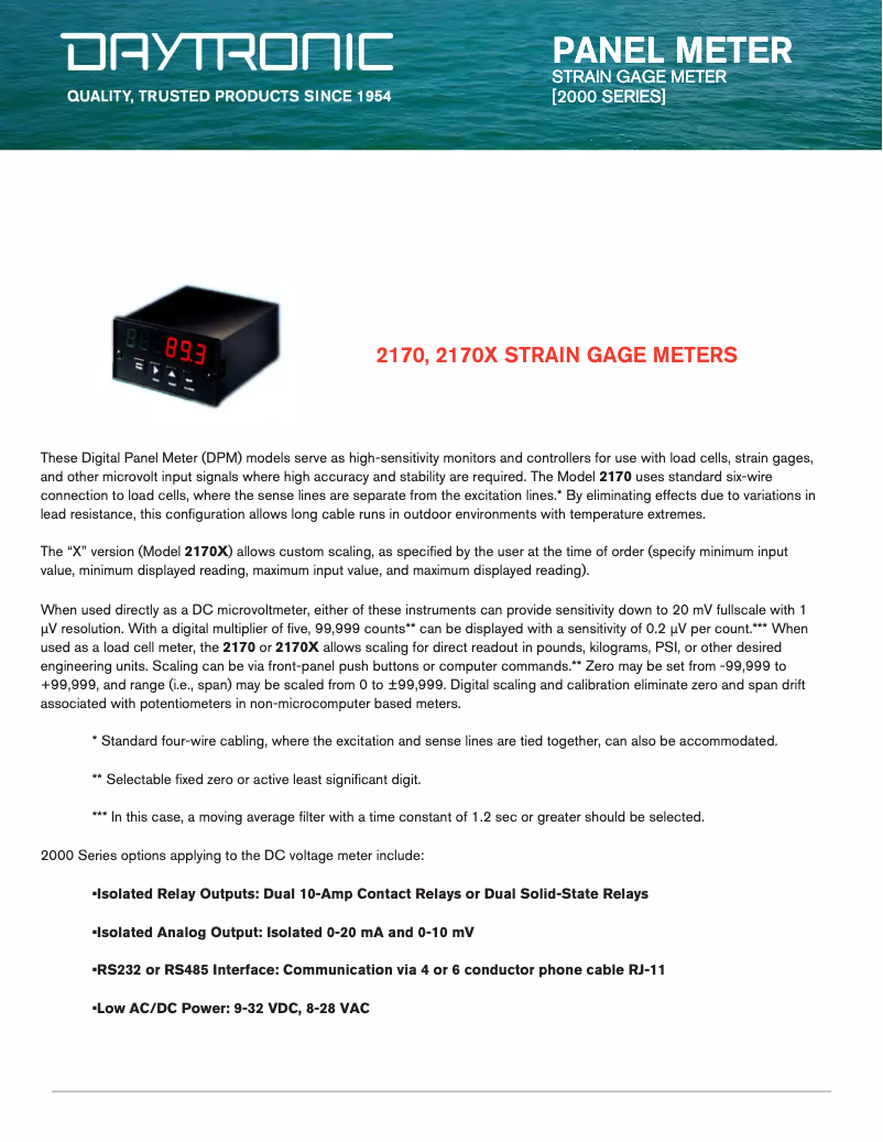 Imagen de la primera página del manual del dispositivo 2170