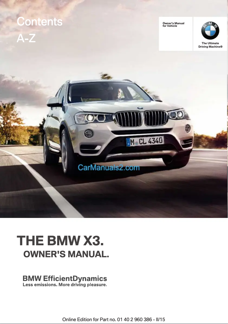 Página 1 del manual Manual de usuario BMW X3 (2015)