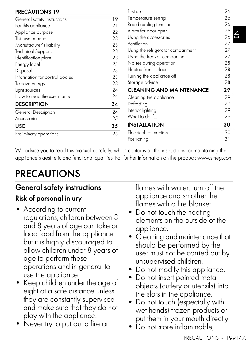 Imagen de la primera página del manual del dispositivo FAB28RDBB5