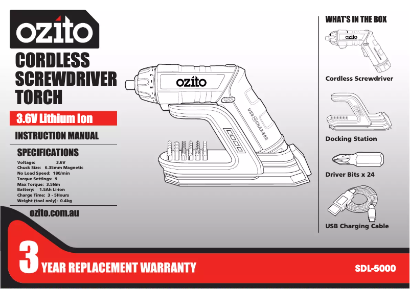 Imagen de la primera página del manual del dispositivo SDL-5000