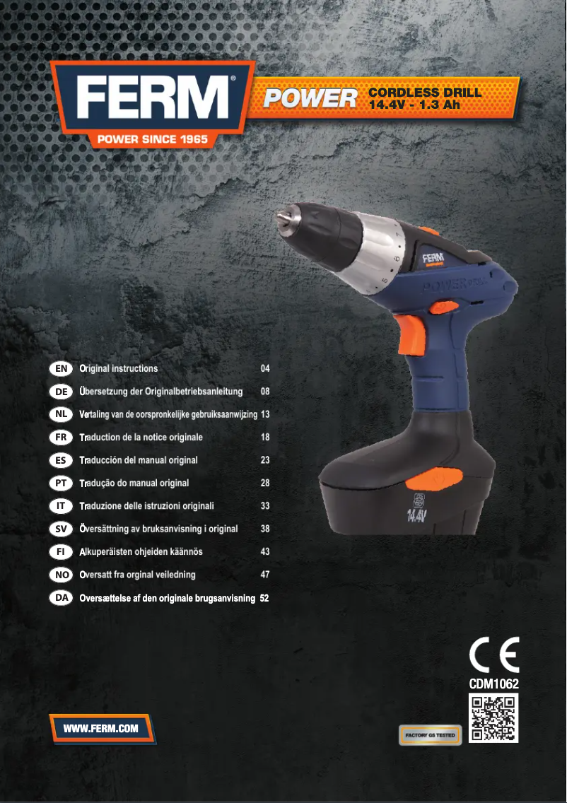 Imagen de la primera página del manual del dispositivo CDM1062