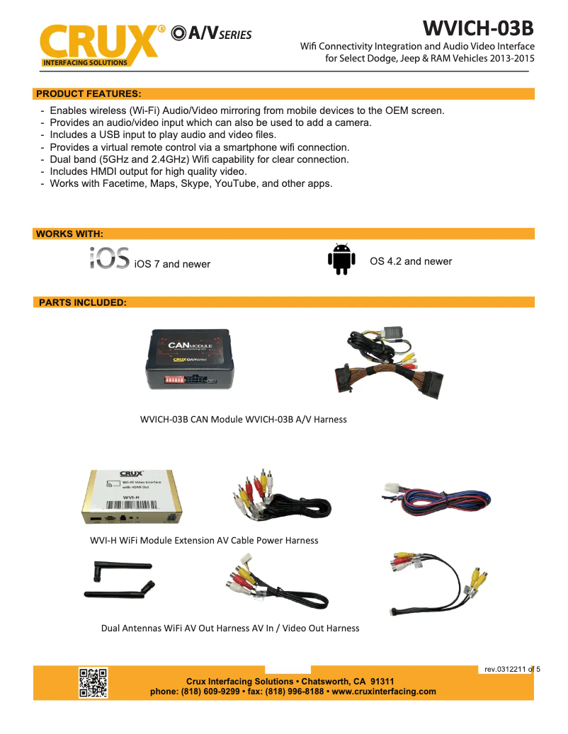 Página nº 1 - Manual de usuario CRUX WVICH-03