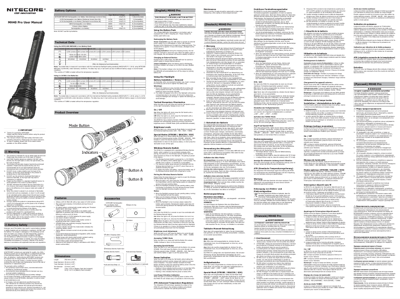 Imagen de la primera página del manual del dispositivo MH40 Pro