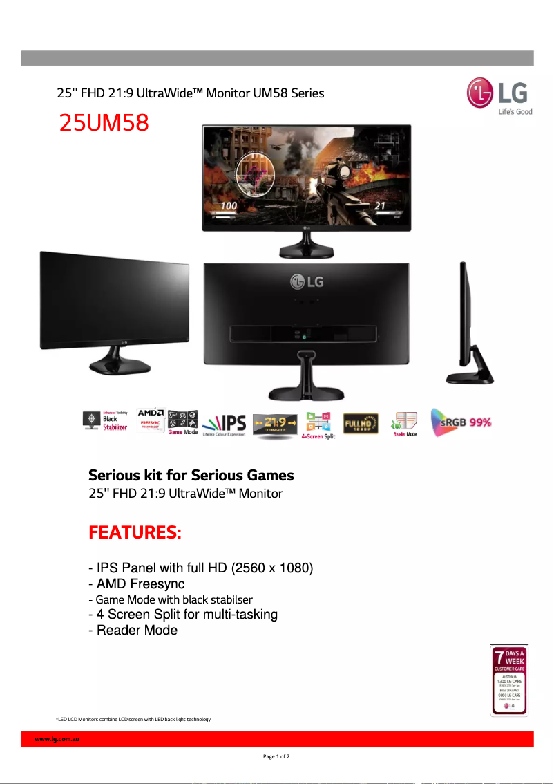 Imagen de la primera página del manual del dispositivo 25UM58-P