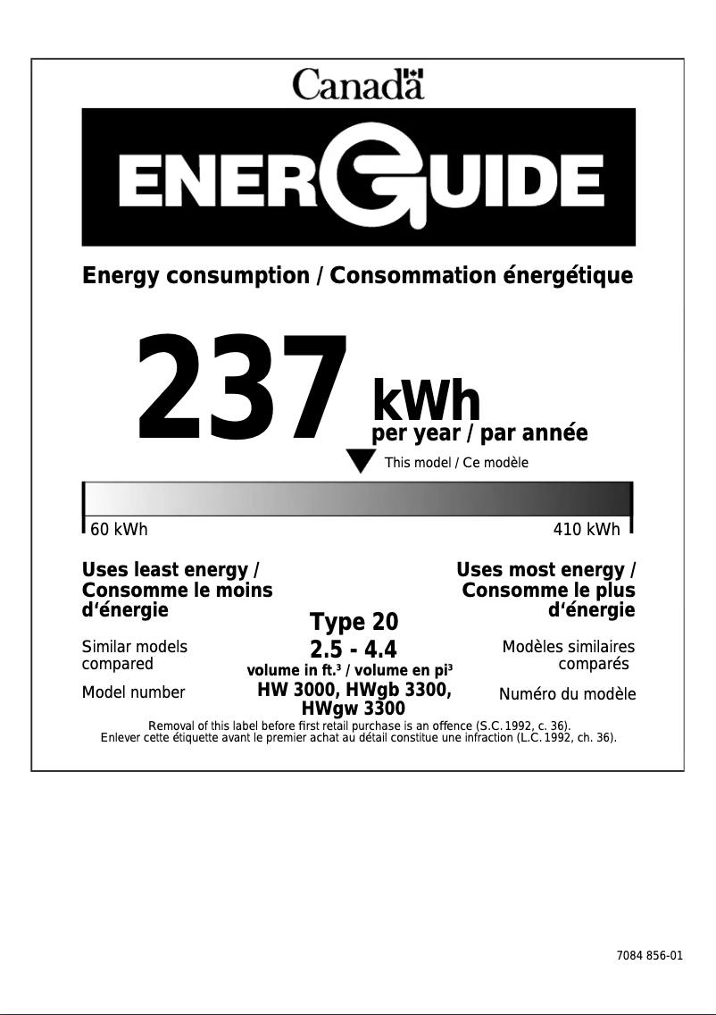 Página 1 del manual Etiqueta energética Liebherr HWGB 3300