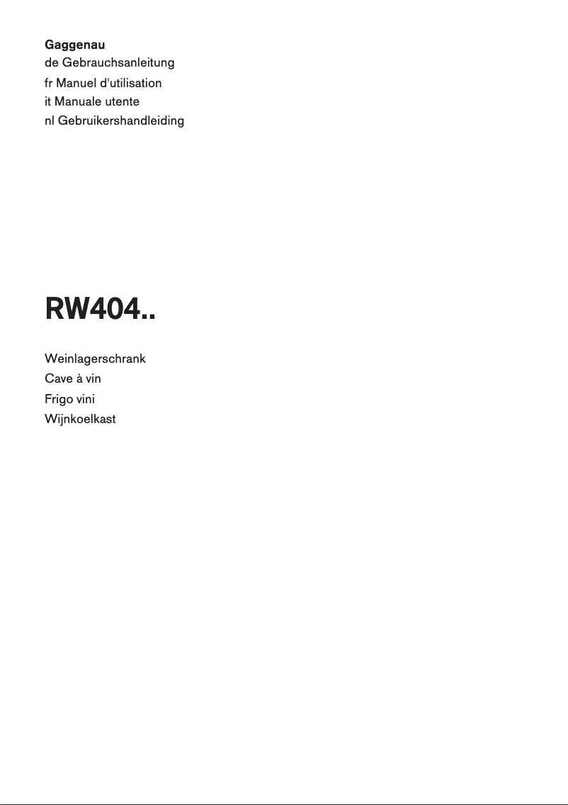 Imagen de la primera página del manual del dispositivo RW 404