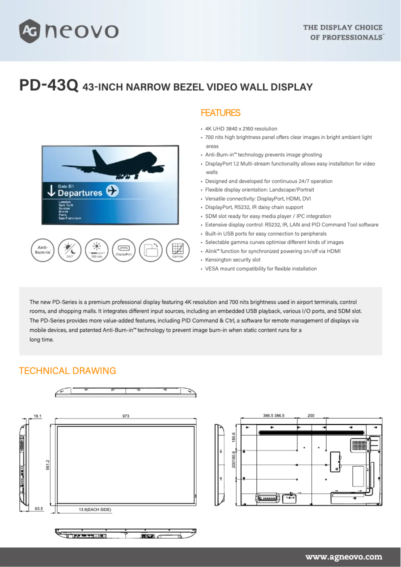 Imagen de la primera página del manual del dispositivo PD-43Q