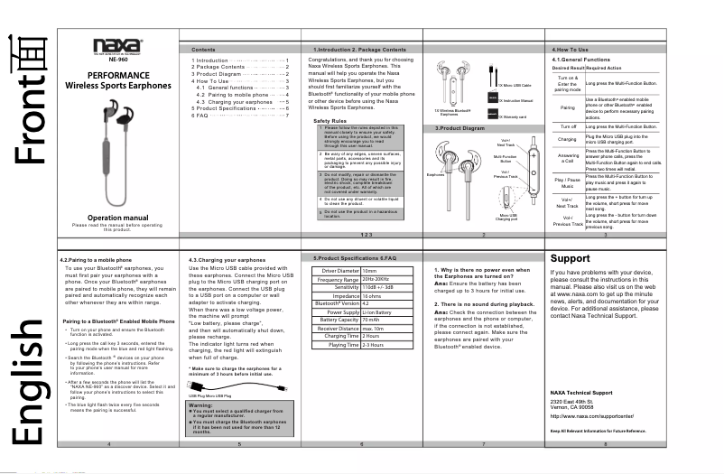 Página 1 del manual Manual de usuario Naxa Performance NE-973