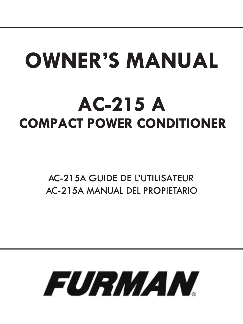 Imagen de la primera página del manual del dispositivo AC-215A