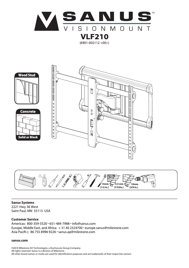 Página 1 del manual Manual de usuario Sanus VLF210