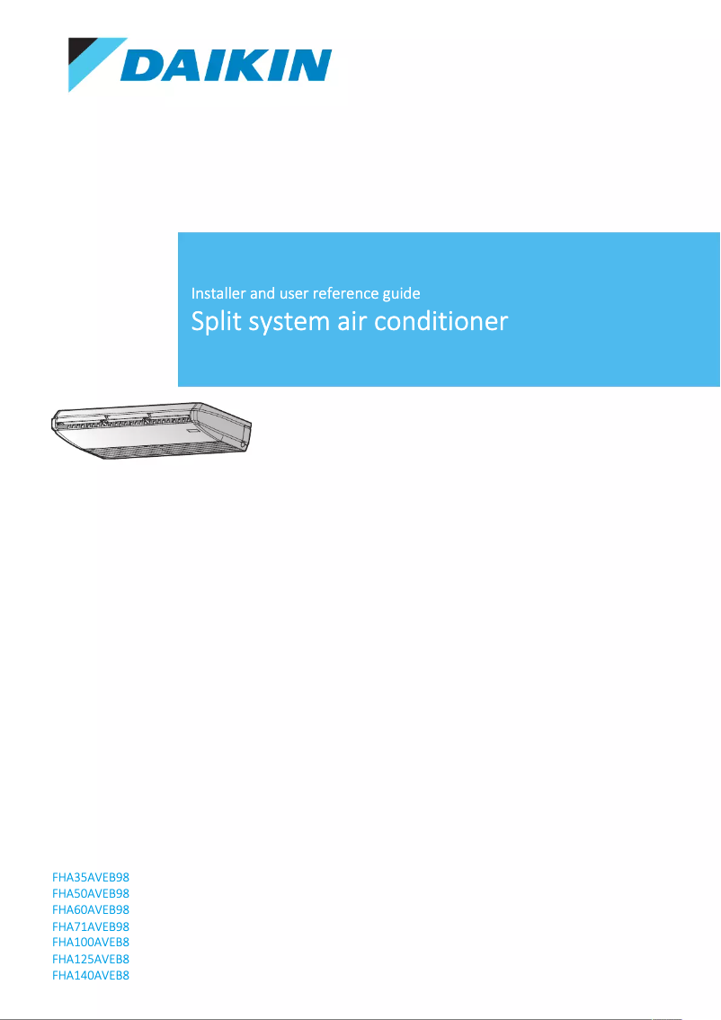 Página 1 del manual Guía de instalación Daikin FHA50AVEB9