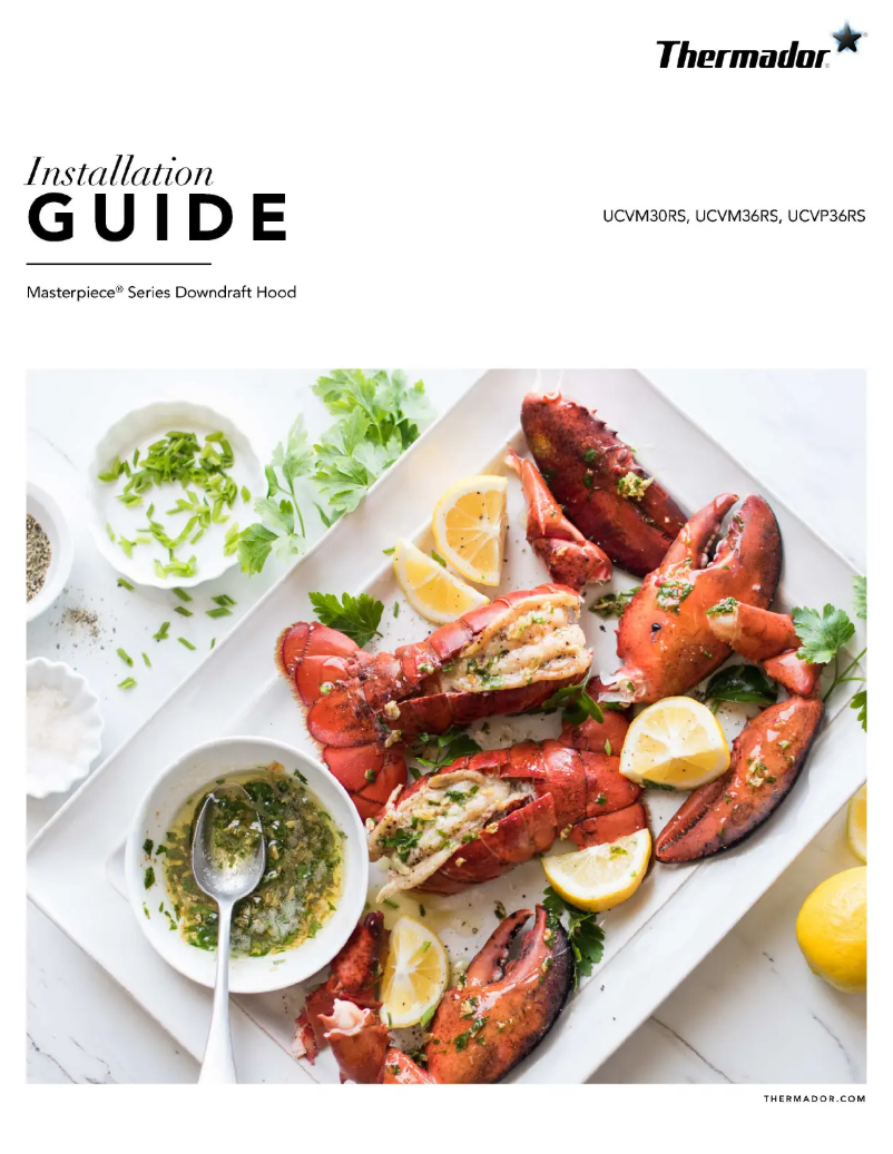 Página 1 del manual Guía de instalación Thermador UCVM36RS