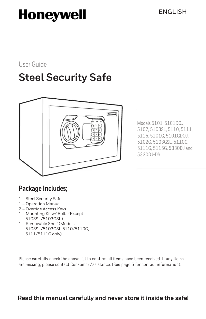 Página 1 del manual Manual de usuario Honeywell 5110