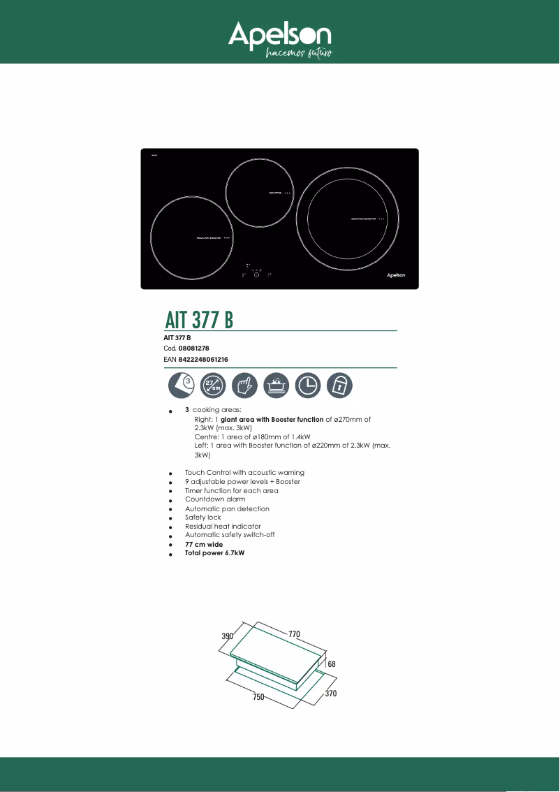 Página 1 del manual Manual de usuario Apelson AIT 377 B