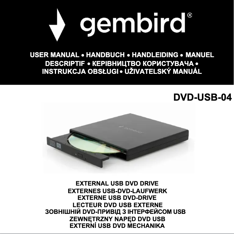 Imagen de la primera página del manual del dispositivo DVD-USB-04