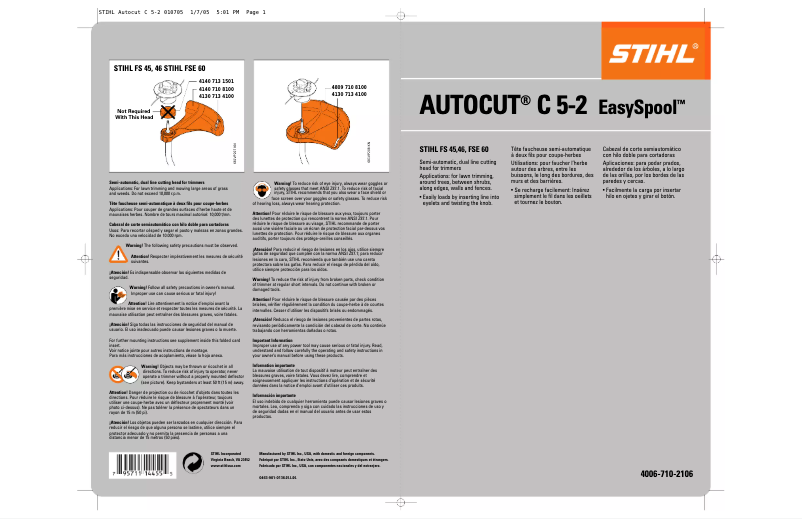 Página 1 del manual Manual de usuario Stihl AutoCut C 5-2