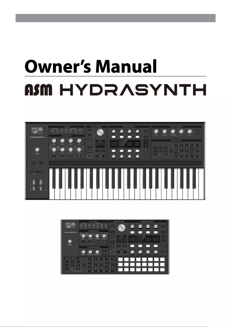 Imagen de la primera página del manual del dispositivo Hydrasynth