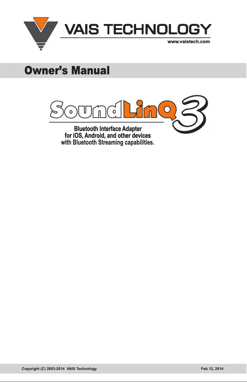 Página 1 del manual Manual de usuario VAIS Technology Soundlinq 3