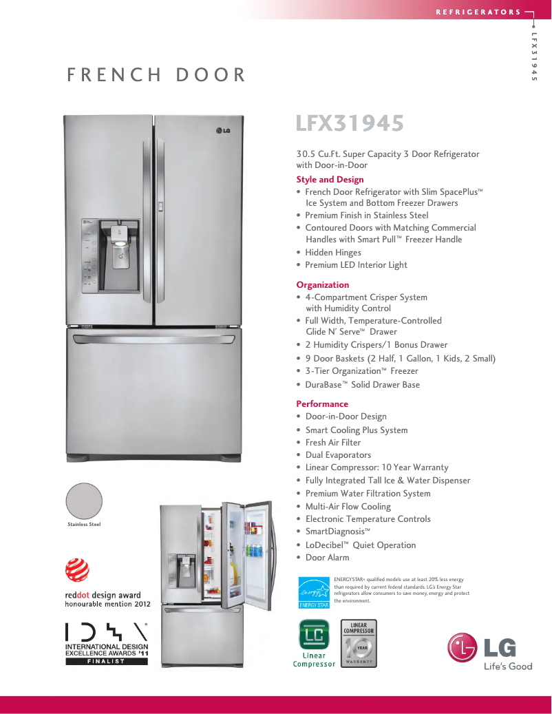 Imagen de la primera página del manual del dispositivo LFX31945ST