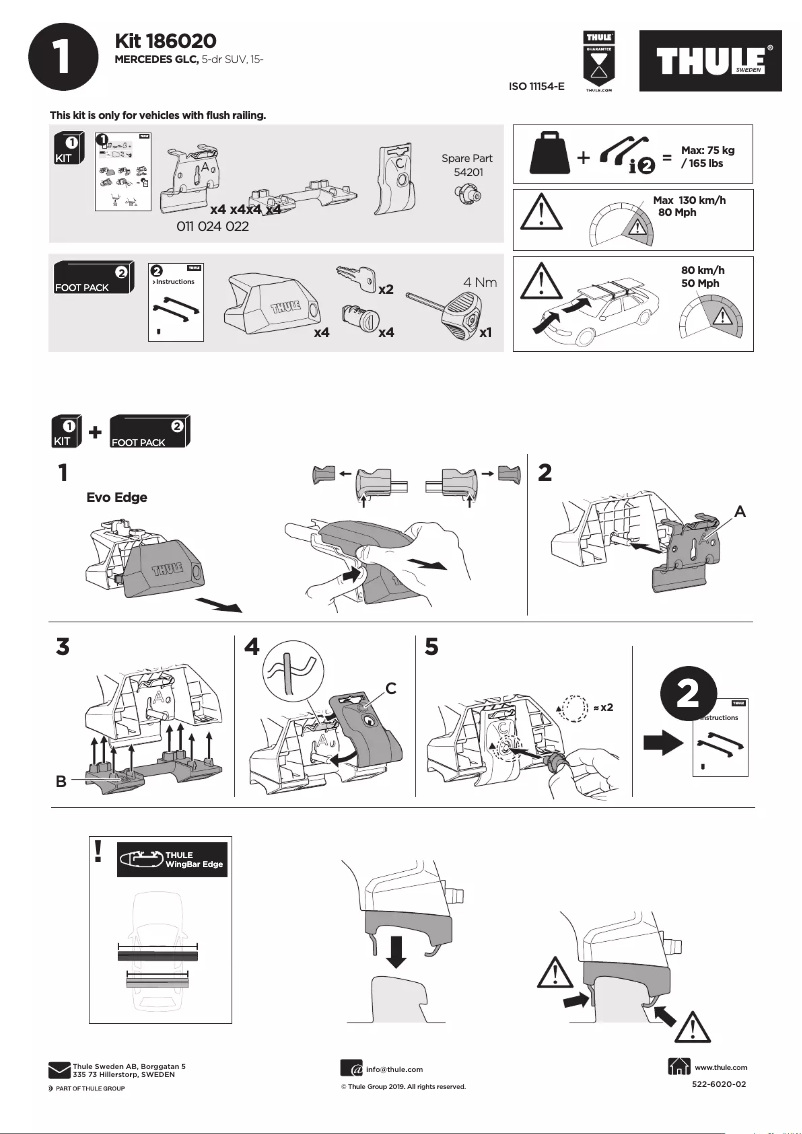 Página nº 1 - Manual de usuario Thule Kit 186020