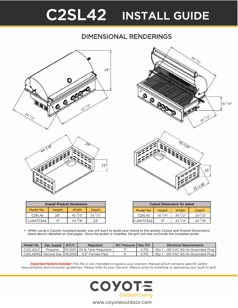 Imagen de la primera página del manual del dispositivo C2SL42NG